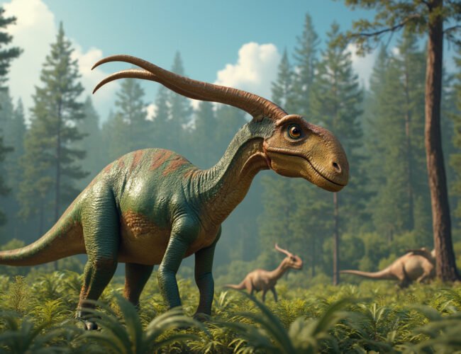 Découvrez tout sur le Parasaurolophus, le dinosaure à la longue crête
